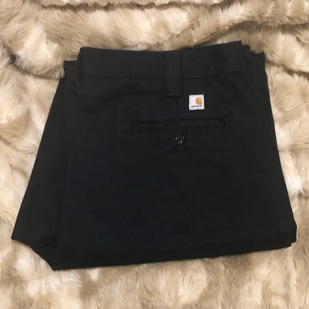 Men’s Black Carhartt Twill Pants, 38x34